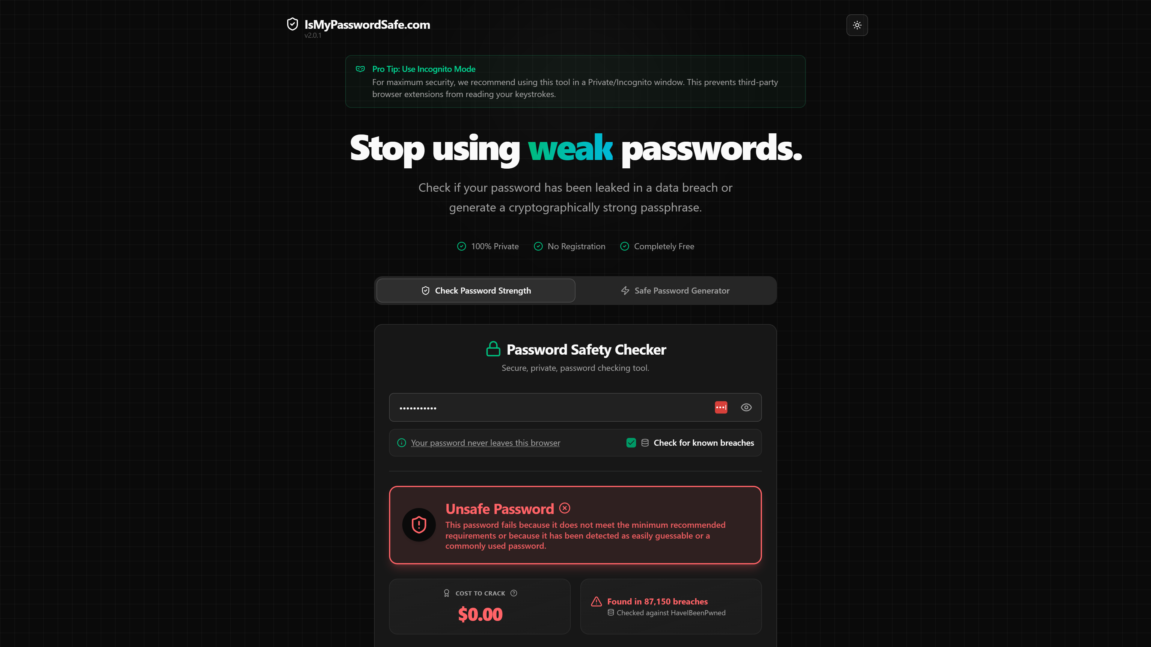 A beautiful image of the stars and space, representing the high entropy of a strong password