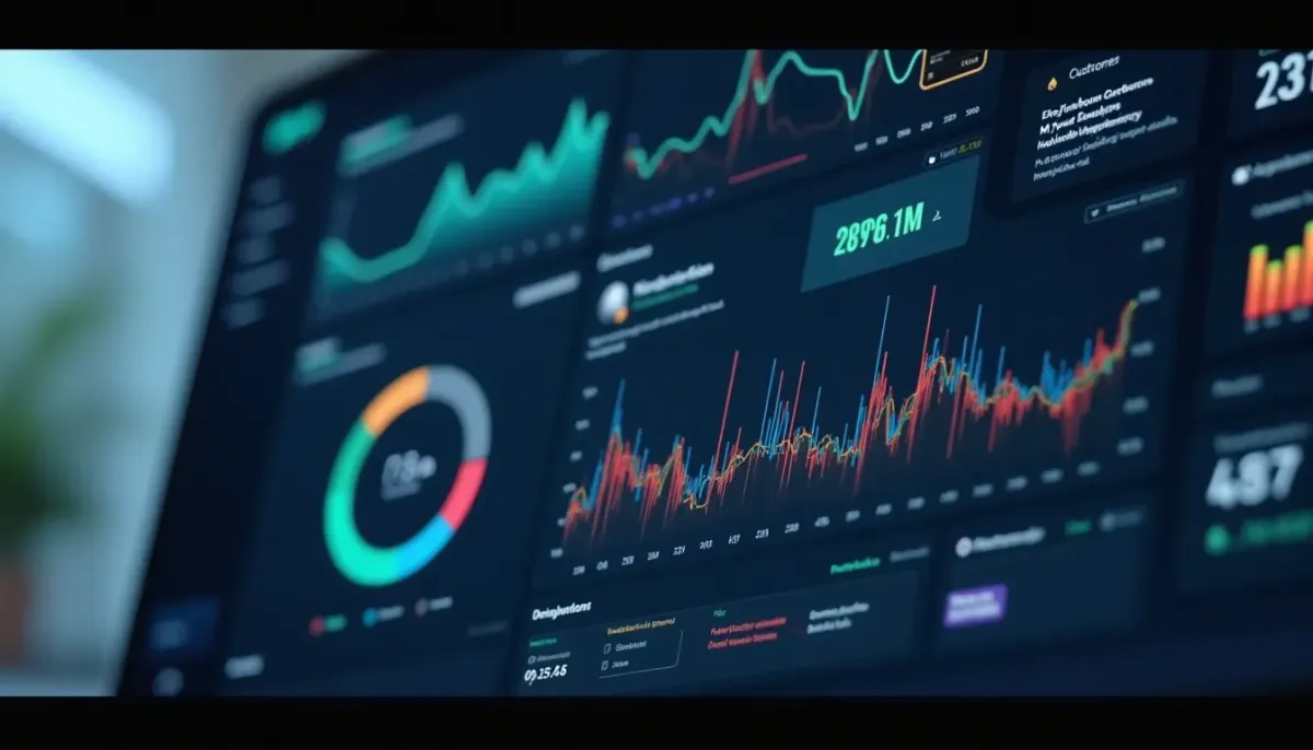 A sleek UI mockup of a custom CRM dashboard showing a unified view of customer data and automated task lists.