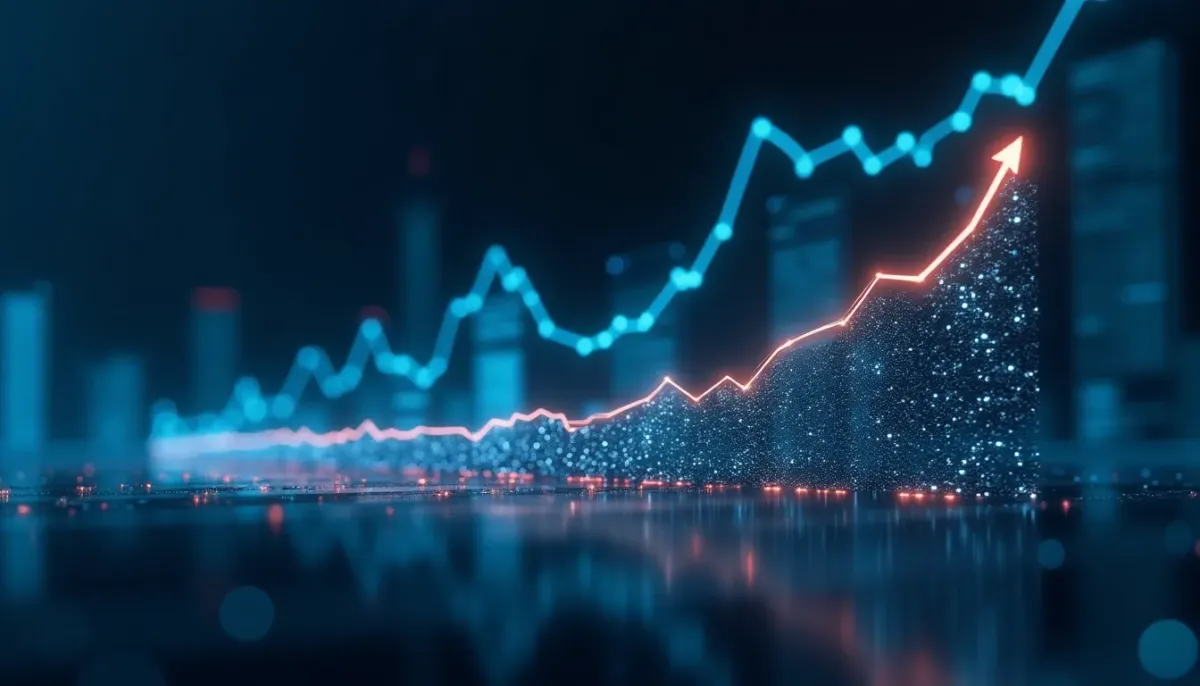 A line graph showing low-code costs starting low but spiking exponentially compared to the steady investment of custom software, highlighting the "cross-over point" where custom becomes cheaper.